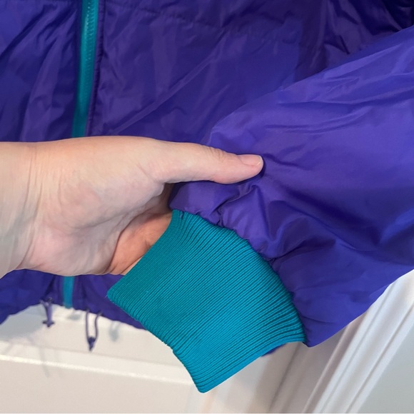 Vintage 90s Columbia Reversible Purple Teal Ski Snow Winter Jacket Coat XL - Picture 6 of 11